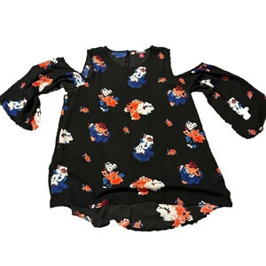Vince Camuto Floral Cold Shoulder Blouse Size M